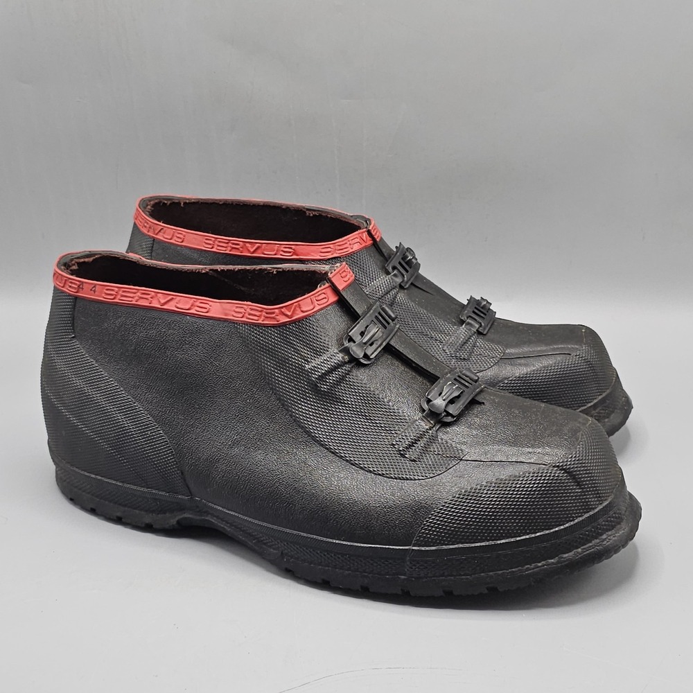 Servus By Honeywell Black/Red Rubber Overshoes Men Size 11 Waterproof Protective